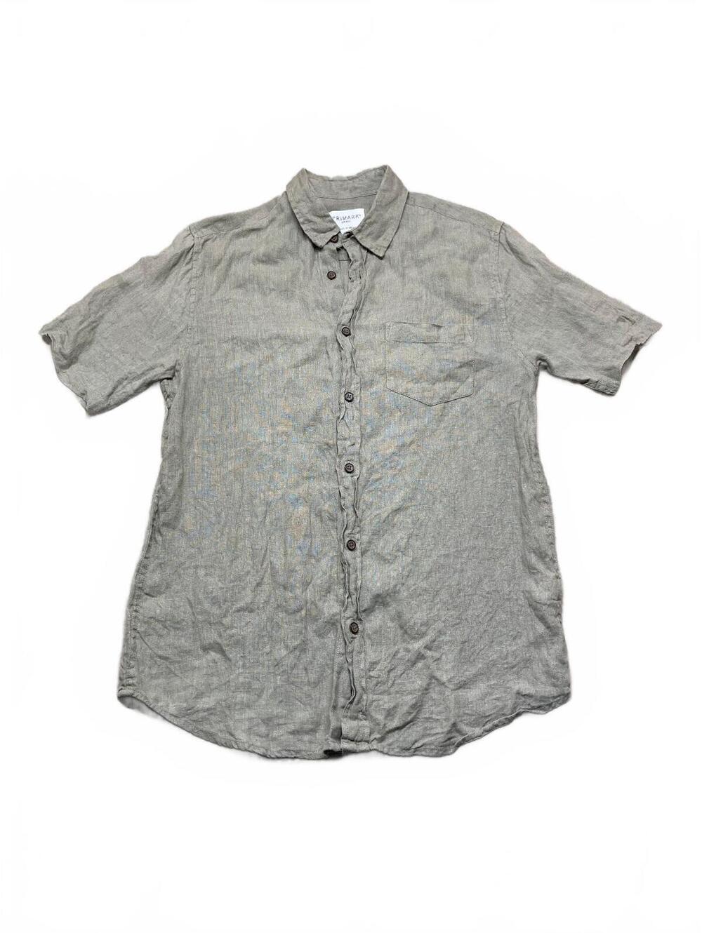 Primark Men's Small Linen Short Sleeve Button-Up Shirt